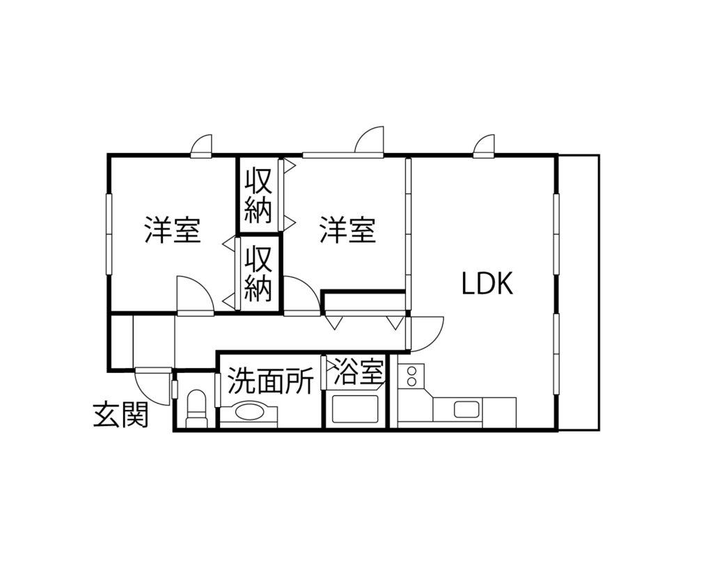 コティハウスⅡ2LDK間取